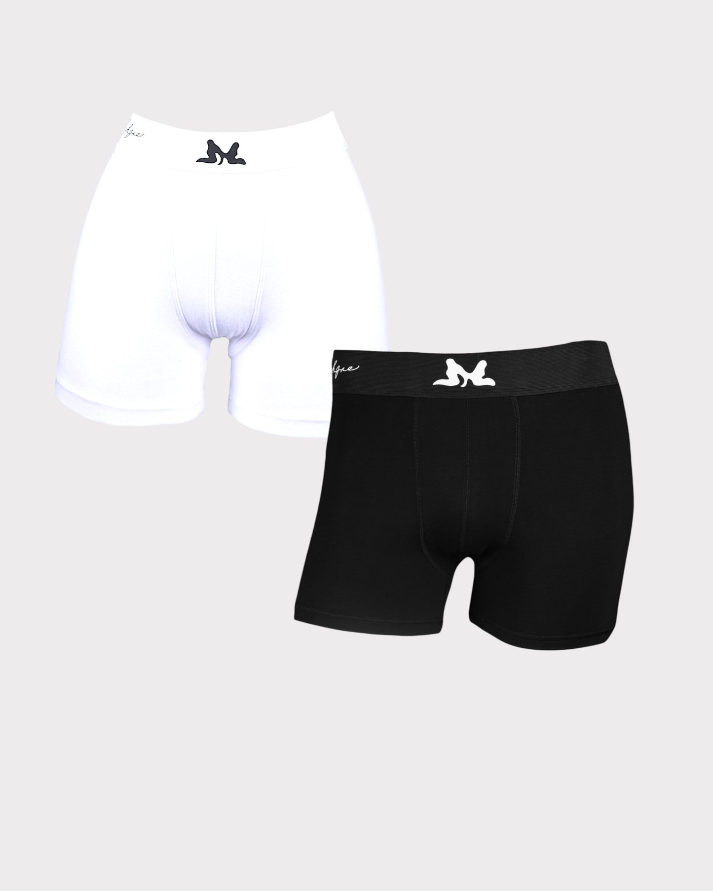 M'Nihjie 2-Pair Boxer Briefs Bundle (B&W)